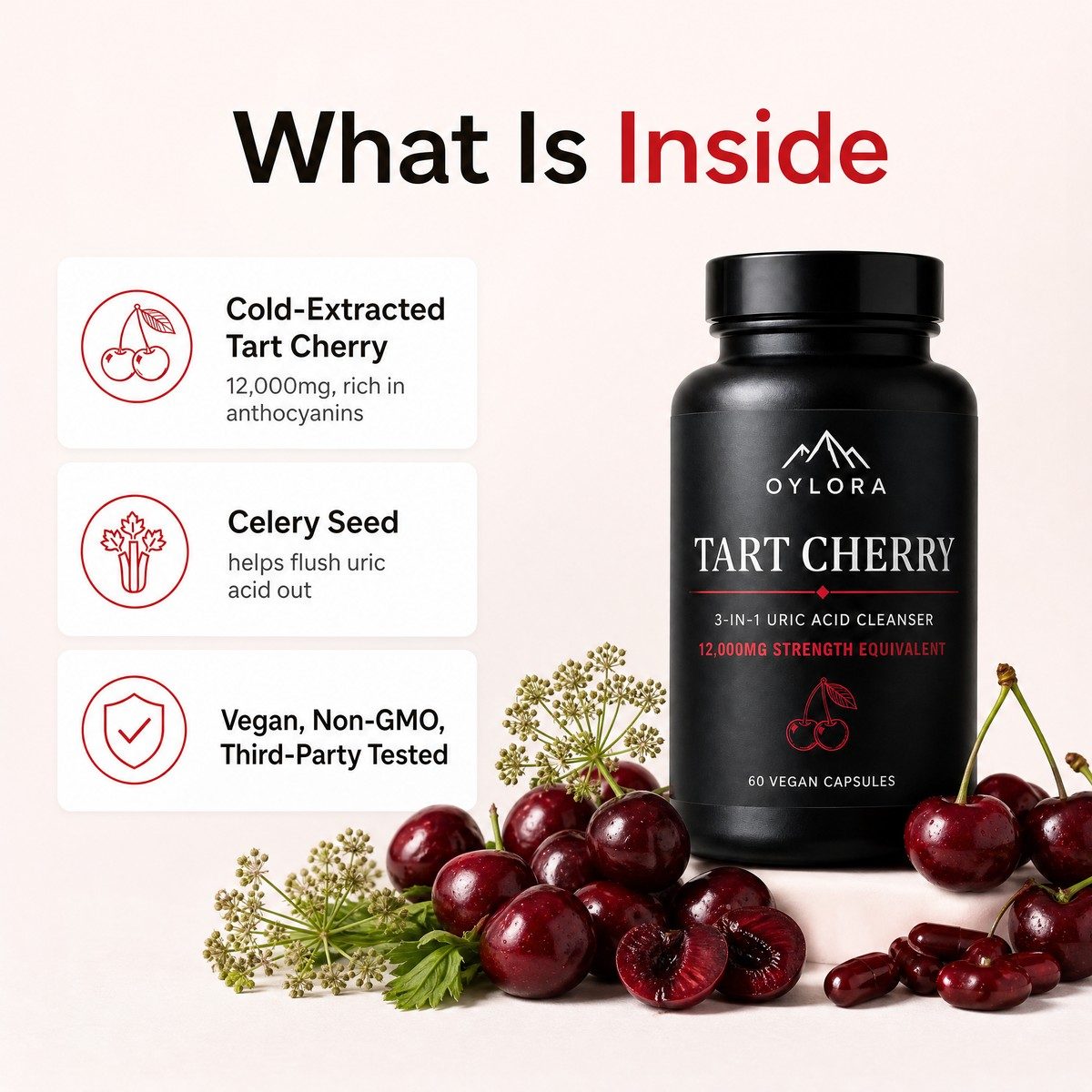 OYLORA 3-in-1 Tart Cherry Uric Acid Cleanser ingredients